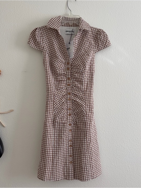 princess polly brown gingham dress | Dresses | Princess Polly Buttondown Mini line dry Imported filtercolorgroup:Sculptural-double-satin-off-shoulder-dress Audrey Dress - Black, Color:Creme